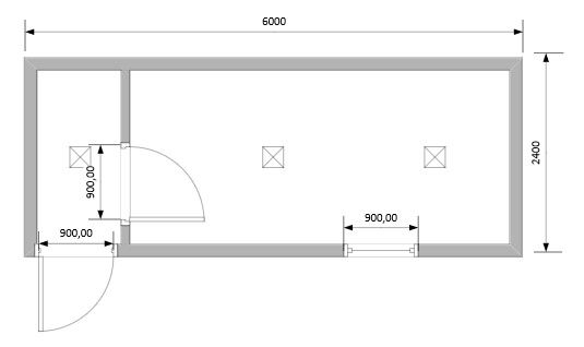 Блок-Контейнер с перегородкой и одним окном модель: РС-Б04
