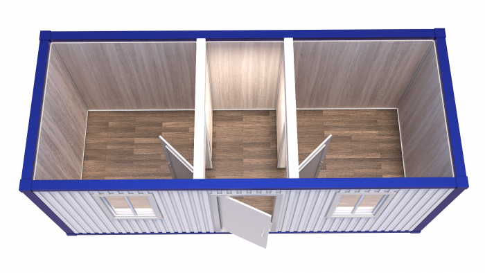 Блок-Контейнер с двумя перегородками и двумя окнами модель: РС-Б06