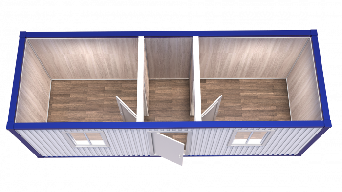 Блок-Контейнер с двумя перегородками и двумя окнами модель: РС-Б07