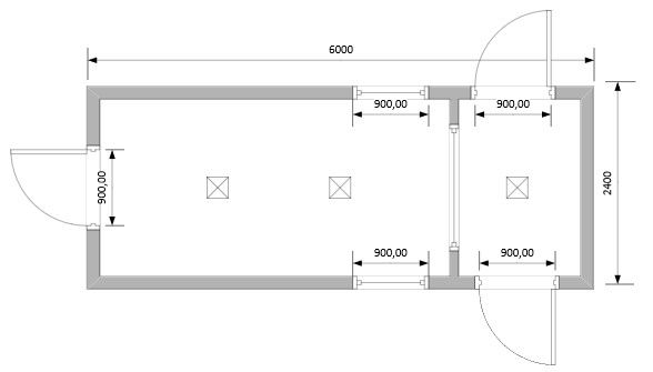 Блок-Контейнер проходная с помещением для охранника модель: РС-К02