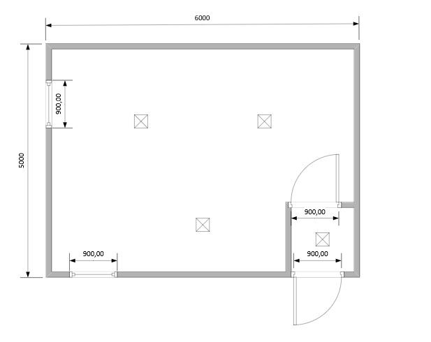 Модульное здание офис с тамбуром Модель: РС-М01