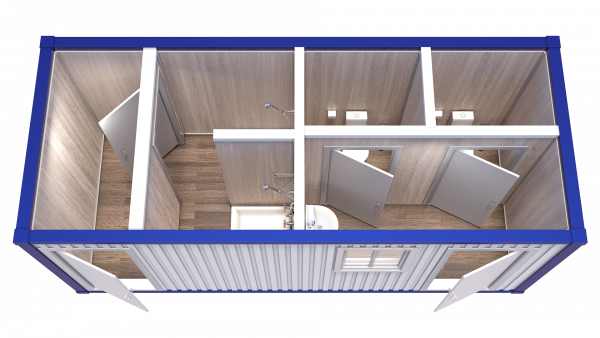 Блок-Контейнер сантехнический с душевой и двумя туалетами модель: РС-С06